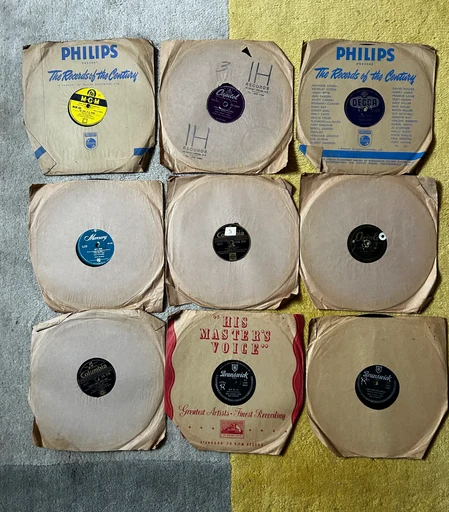 Collection of Vintage 78 RPM Vinyl Records