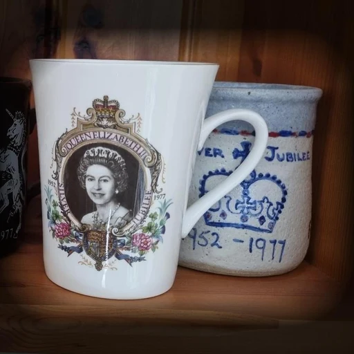 Queen Elizabeth II Silver Jubilee Commemorative Mugs