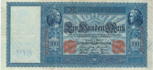 1910 Germany Imperial Bank Note 100 Mark