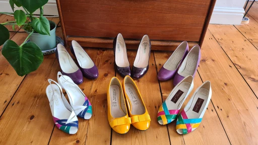 Colourful ladies court shoes size 4-5